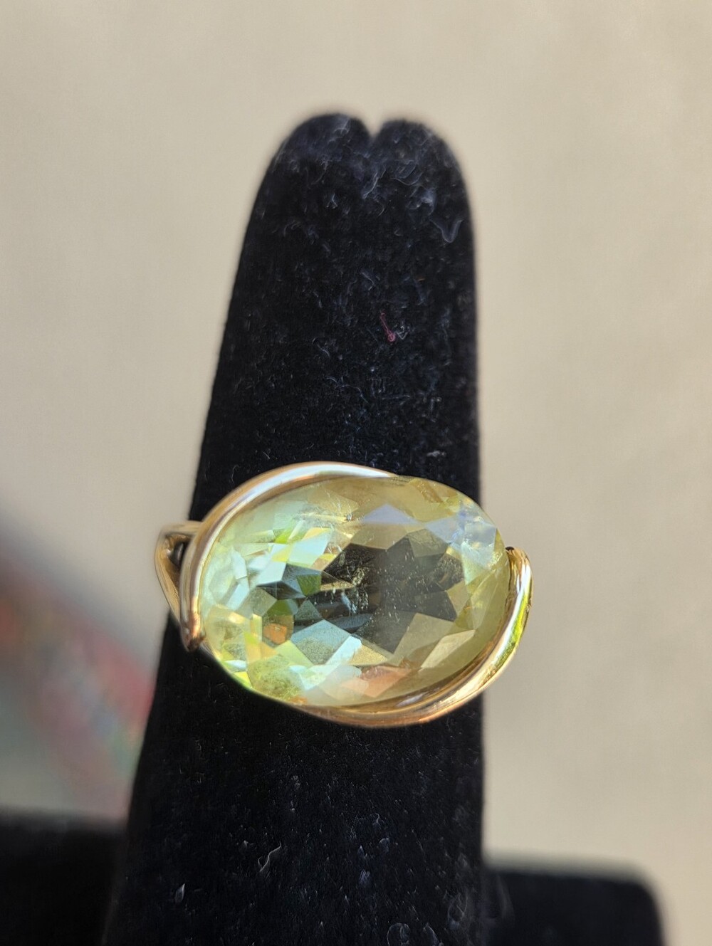 14k Gold Lemon Quartz Ring Sz 6